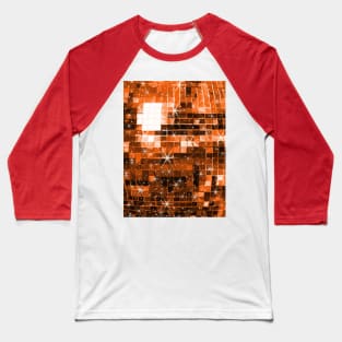 Twinkle Orange Disco Ball Pattern Baseball T-Shirt